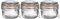 Argon Tableware Glass Spice Jars with Airtight Metal Clip Lid - 125ml/4.2oz - 3 Pack - 4 Colour Seals - Small Kitchen Storage Container Round Preserving Jar for Spice, Seasoning