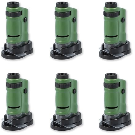 Carson MicroBrite 20x-40x LED beleuchtetes Taschen-Mikroskop zum Lernen, Bildung und Erkundung – Set von 6 (MM-24MU)
