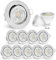 10x LED Decken Einbauleuchte rund schwenkbar Edelstahl Optik - inkl. 2W LED GU10 warmweiß - Einbaustrahler inkl. GU10 Fassung
