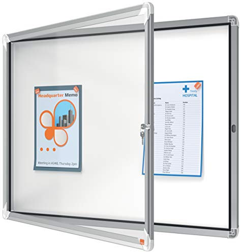 Nobo, Vitrine d'extérieur, Certifiée NF Collectivité et Education, Fond magnétique, 8xA4, 924x668 mm, Porte battante, Gamme Premium Plus, 1902579