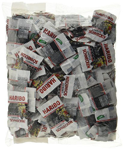 Haribo Lakritz Schnecken Polybeutel Minis, 2er Pack (2 x 1.3 kg)