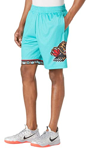 Mitchell & Ness Vancouver Grizzlies 1996-97 Road Swingman Shorts, Verde Acqua, XL