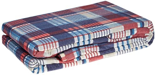 Luxury Home Linens Angus - Juego de Ropa de Cama de Franela para Cama Doble, Funda nórdica y 2 Fundas de Almohada, diseño de Cuadros en Azul, Rojo, Blanco y Azul Marino