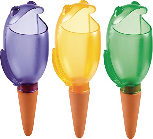 Scheurich Wasserspender Froggy XL | 620ml | 2X Grün | Bewässerungskugel für Pflanzen Wasserspeicher Gießhilfe mit Tonfuß