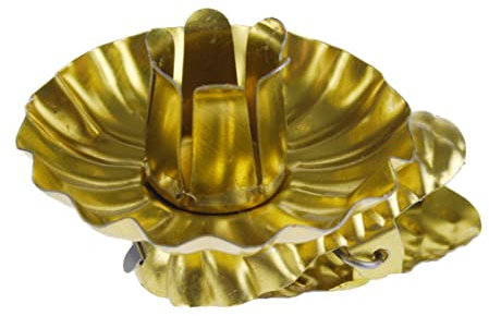 hdg 40er Set Baumkerzenhalter für Weihnachtsbaum - Kerzenhalter Gold in Zapfenform mit Clip - Made in Germany