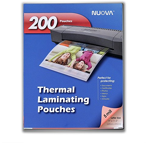 Nuova 200 Stück 5 mm Thermo-Laminierfolien, 22,9 x 29,8 cm, Briefgröße