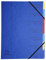 Exacompta 54072E Premium Ordnungsmappe geheftet. Aus extra starkem Colorspan-Karton DIN A4 7 vollfarbige bunte Fächer und 2 Gummizüge mit Organisationsdruck Ringmappe Register-Mappe blau