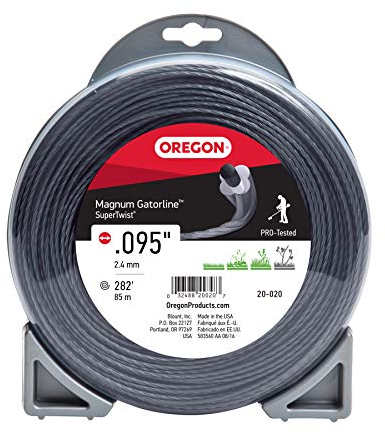 Oregon Magnum Gatorline Supertwist 20-020 - Filo per decespugliatore da 282 piedi, Nero, 0,95 pollici, 2,5E+3 rpm, Alimentato a batteria