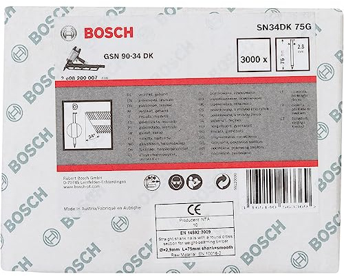 Bosch 3000x PRO SN34CH, Streifennagel, 34° mit abgeschnittenem Kopf, 75G | Länge 75 mm, Zubehör Nagler