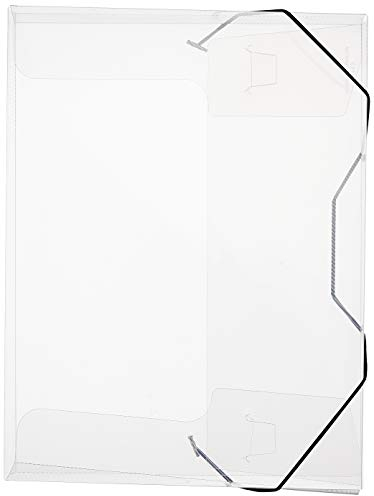 VELOFLEX 4443290 - Sammelbox Crystal, DIN A4, transparente PP-Folie, mit Gummizug, Dokumenten-Box, Heft-Box, farblos