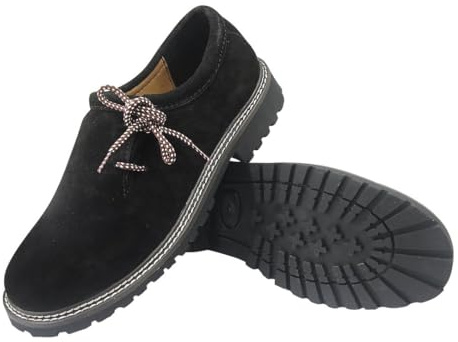 ALL THE GOOD Trachten Schuhe Haferlschuhe schwarz Almhaferl Oktoberfest Trachtenschuhe Aus Wildleder Schwarz