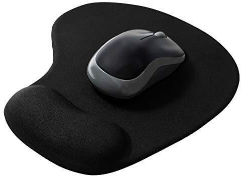 TRIXES Komfort-Mousepad Gel Mauspad mit Gel-Handgelenkauflage Schwarz