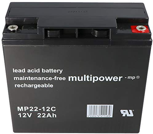 Multipower MP22-12C Blei Akku mit Stecksystem M6 Schraubanschluss