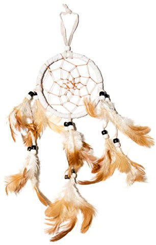 35cm x 9cm Dreamcatcher Traumfänger Weiß Echt Leder Auto Lkw Deko