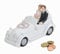 Spardose Brautpaar im Hochzeitsauto | Schönes Sparschwein ideal als Hochzeits-Geschenk | Hochzeits-Deko & Verzierung | „Just Married“ Spruch-Spardose | Sammel-Sparbüchse für Flitterwochen & Hochzeit