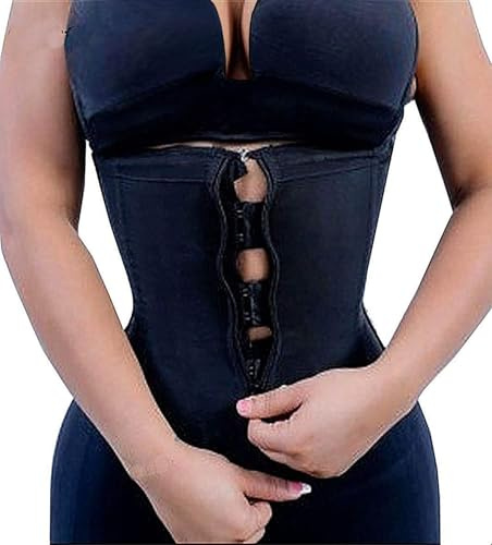 YIANNA Korsett Damen Bauchweg Stark Formend Sport Body Shaper Corsage Waist Trainer Corset Shapewear Taillenformer Korsage Mieder Schwarz 2XL 2219