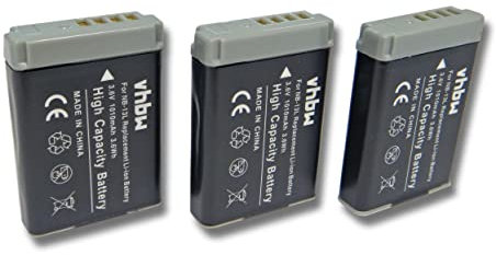 vhbw 3x batteria compatibile con Canon PowerShot SX740HS fotocamera digitale DSLR (1010mAh, 3,7V, Li-Ion)