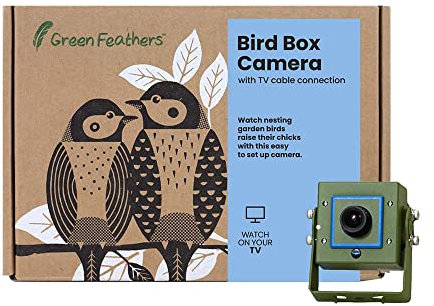 Green Feathers Wildlife 700TVL Wired Outdoor Bird Box Camera with Night Vision 940nm Invisible Infrared, Designed for Nest Boxes, Bird Houses and Garden (Camera Only)