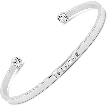 SIMPLE PLEDGE | Breathe Armreif | Armband Damen mit Gravur in Silber, Gold, Roségold | Perfekt als Schmuck Geschenk | Blindgravur