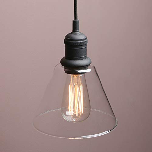 Yosoan Lighting Industrial Vintage Pendant Light Fittings, Loft Bar Edison Hanging Ceiling Lights Decorative Lighting for for Kitchen Island Living Room Bedroom Dining Room(Black)