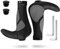 Simpeak Poignées de Guidon de vélo Ergonomique VTT Mountain Bike Cycliste par poignées de Verrouillage Anti-dérapant Ram Corne Bar Guidon Fin - Une Paire (Noir + Gris)