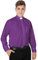 IvyRobes Clergy Shirt Men Priest Clerical Shirts Long Sleeves with Free Slip-in Tab Collar Purple