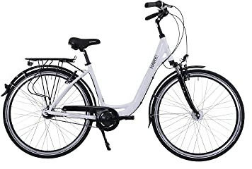 HAWK City Wave Deluxe Damenfahrrad 26 Zoll Weiß I Stadtfahrrad I Leichtes Damen Fahrrad mit 7-Gang Nabenschaltung, Felgenbremse & Nabendynamo