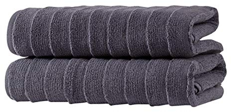 Bagno Milano Türkisches Spa Handtuch-Set, 100 % GMO-Baumwolle, samtweich, sehr saugfähig, baumwolle, grau, 2 pcs Bath Towel Set
