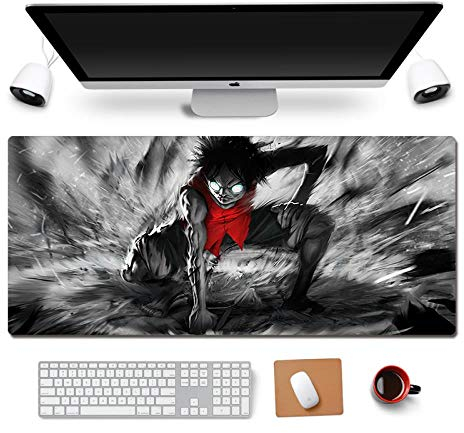 ITBT Tappetino Mouse One Piece Tappetino per XXL Mouse da Gioco - Gaming Mousepad Extra Grande 900 x 400mm - Pad 3mm con Base in Gomma Antiscivolo - Spessore 3mm Anime Tappetino Mouse, L