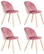 EGOONM Sedie da Pranzo Sedie Set di 4,Sedia in Stile Nordico in Velluto con Gambe in Metallo Sedie da Cucina (Rosa)