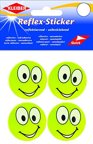 Reflex-Sticker, Happy Face big eyes gelb Kleiber
