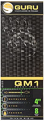 Guru QM1 Standardhaar - 4 Zoll - Hakengröße 10-0,22 mm - Vorfach