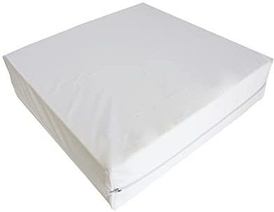 Orthopädisches Anti Dekubitus Gelschaum Sitzkissen 40x40x5 cm – Made in Germany | Ergonomisch & druckentlastend | RG85 (mittel) | Waschbarer Inkontinenz-/Outdoor-Bezug (90°C) in Weiß
