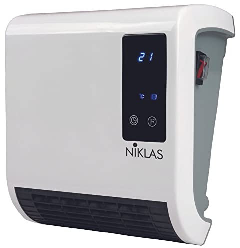 NIKLAS - Termoventilatore caldobagno stufa elettrica a parete 2000 W Trendy Digital Niklas, Radiante