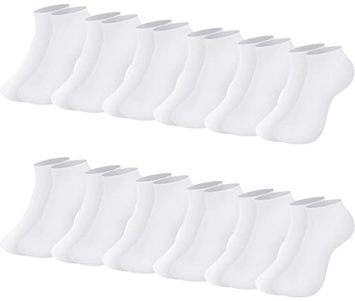 L&K-II 12 Paar Damen Sneaker Socken Füßlinge mehrfabrig mit verschiedene Muster 2301-N Weiß 39 42