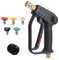 Pistola de lavadora de alta presión con 5 puntas de boquilla de agua, kit de limpieza de lavado de agua (M22 conector de manguera de montaje de 14 mm y conector rápido Karcher de 1 4 pulgada) Varita