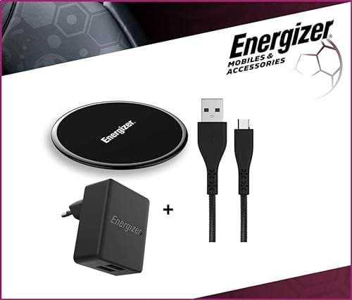 Energizer - Komplettpaket – QI-Platte, kabellos, 10 W, Universal-Ladegerät für Haus, 12 W