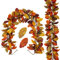 2er-Set Künstliche Magnolienblatt Herbstgirlande Ahornblatt Herbstlaub Thanksgiving Heimdekoration Indoor Outdoor Dekoration für Hausgarten Hochzeit Kamin Party, Erntedankfest, Autumn Decor, 167cm
