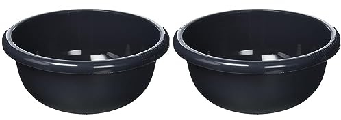 CURVER Rundschüssel 6.3L in anthrazit, Plastik, 32 x 32 x 14 cm (Packung mit 2)