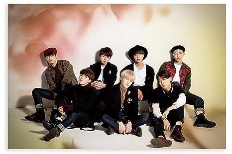 BTS Poster, BTS Kpop Poster 1 Leinwand Poster Schlafzimmer Dekor Sport Landschaft Büro Zimmer Dekor Geschenk 30 x 45 cm