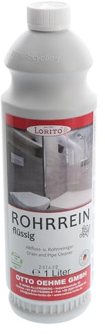 Lorito Rohrrein 354, 1 Liter, flüssig Rohrreiniger Abflussreiniger, für Dusche, Waschbecken, Rohreinigungsmittel für verstopfte Abflüsse und Rohre