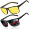 Perfectmiaoxuan Gafas de sol hombre mujer Polarizadas rectangulares Protección UV Gafas deportivas para Mujer y Hombre Conducir Running Pesca Viajes Sunglasses