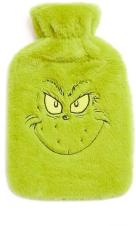 Primark Licensed Christmas hot Water Bottle - Green - Faux Fur