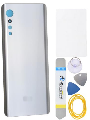 Double Sure Silver Glass Back Cover Replacement for LG Velvet Velvet 5G Velvet 5G UW Pre-Cut Adhesive and Tool Kit