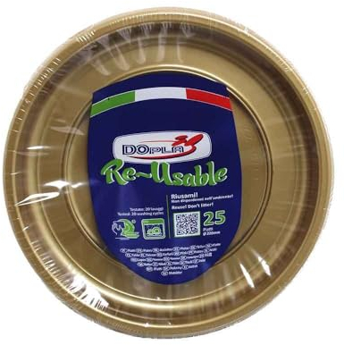 TEKHOME Piatti Plastica frutta,25/50/75/100/125/150 Pezzi piatti plastica colorati lavabili e riutilizzabili Rotondi per Compleanno,Festa, Matrimonio,Fai da Te Fatti a Mano (ORO, 125)