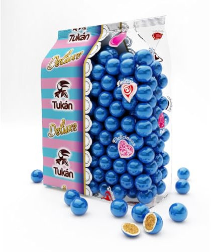 iChuches- Bolas De Chocolate De Colores Para Decorar Mesas Dulces (Azul, 1 Kg)