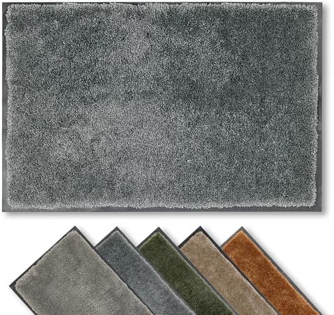 Astra Fussmatte innen rutschfest - nachhaltige Schmutzfangmatte weich - Läufer Flur waschbar per Hand - Türmatte pflegeleicht - Fußmatte anthrazit 40x60 cm