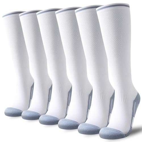 Niorasen Compression Socks for Women, 3 Pairs Flight Socks for Men (20-30mmHg), Travel Socks, Compression Stockings Fit Running, Football, Flying, Medical, Prevent Varicose Veins, Promote Circulation