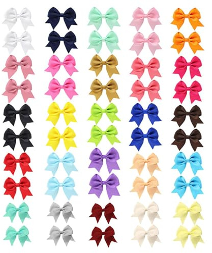 50 horquillas para el pelo para niños, con lazo, para ropa