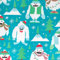 Weihnachtsgeschenkpapier 70cm x 2m Rolle Winter Monster - Geschenkpapier mit Motiv für Weihnachten - Geschenkpapierrolle mit Weihnachtsmotiv - Weihnachtspapier für Kinder Jungen Türkis